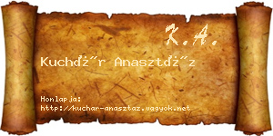 Kuchár Anasztáz névjegykártya